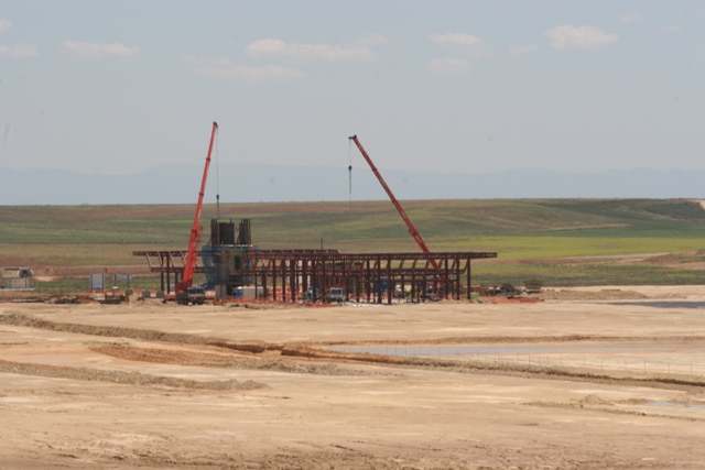 Obres de construcció de la terminal de l'aeroport de Lleida